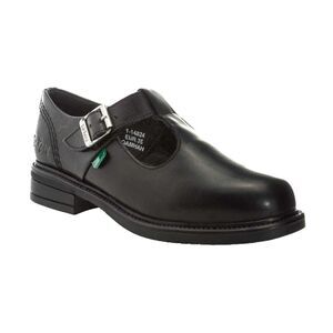 Kickers Girls Lach Leather T-Bar School Shoes / Black